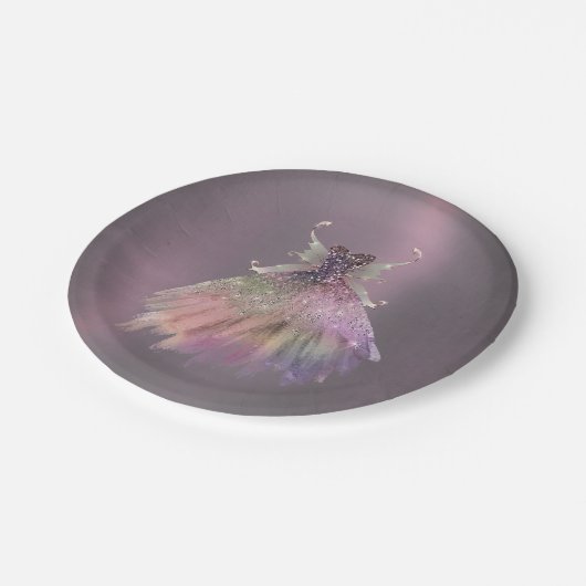 ボヘミアン妖精ボールのガウン | 抑えグラデーションたワインシーン ペーパープレート (アングル)