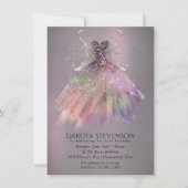 ボヘミアン妖精ボールのガウン | 抑えグラデーションたワインシーン 招待状 (正面)