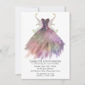 ボヘミアン妖精ボールのガウン | 抑えグラデーションたワインシーン 招待状 (正面)