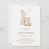 ボヘミアン子供部屋シーンベビーシャワー 招待状 (正面)