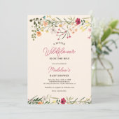 ボヘミアン小さな野生の花の春の赤ちゃんシャワー 招待状 (スタンド正面)