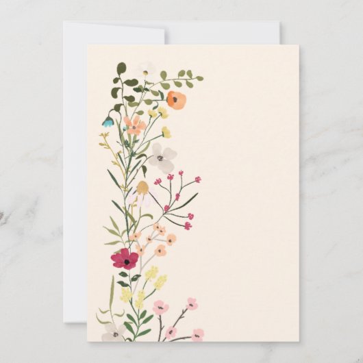 ボヘミアン小さな野生の花の春の赤ちゃんシャワー 招待状 (裏面)