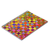 ボヘミアン市松模様にフローラ ノートブック (左側)