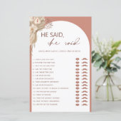 ボヘミアン彼は彼女はブライダルシャワーゲームを言った (スタンド正面)