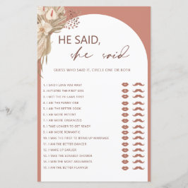 ボヘミアン彼は彼女はブライダルシャワーゲームを言った