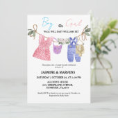 ボヘミアン彼または彼女の赤ちゃん服のジェンダーを明らかにする 招待状 (スタンド正面)