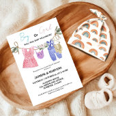 ボヘミアン彼または彼女の赤ちゃん服のジェンダーを明らかにする 招待状