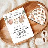 ボヘミアン彼または彼女の赤ちゃん服のジェンダーを明らかにする 招待状