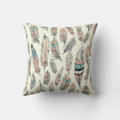 ボヘミアン手描き羽毛 クッション (裏面)