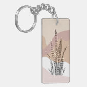 ボヘミアン抽象モダン多肉植物 キーホルダー (正面左)