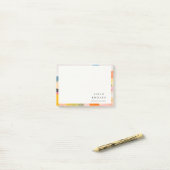 ボヘミアン抽象的山の風景 ピンク ブルー オレンジ ポストイット (デスク上)