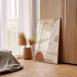 ボヘミアン抽象芸術ベージュ ポスター