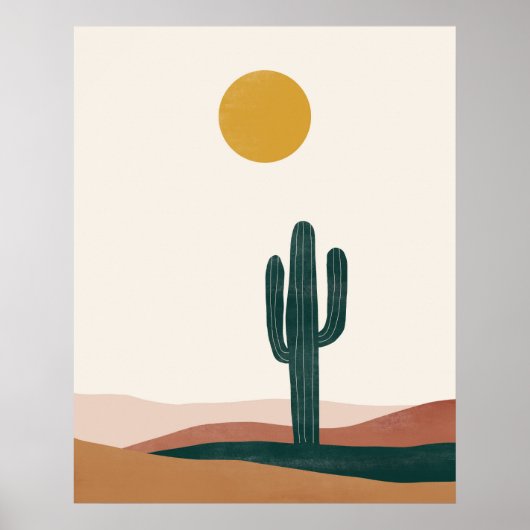 ボヘミアン抽象芸術砂漠の風景ウォールアート ポスター (正面)