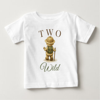 ボヘミアン探検クマの誕生日デザイン ベビーTシャツ