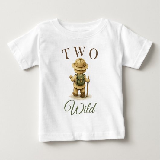 ボヘミアン探検クマの誕生日デザイン ベビーTシャツ (正面)