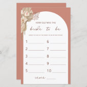 ボヘミアン新婦のシャワーゲームは何歳だった (正面/裏面)