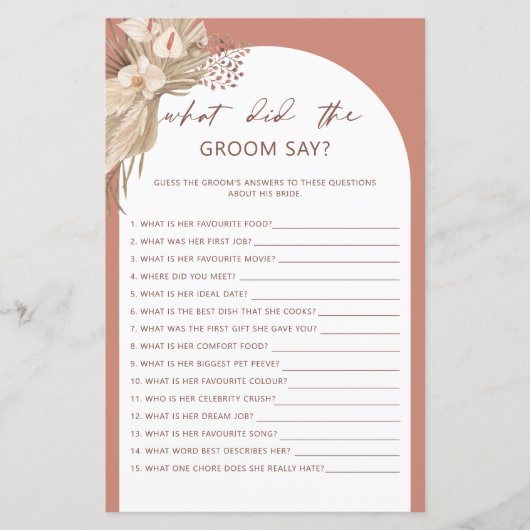 ボヘミアン新郎は何と言ったブライダルシャワー (正面)