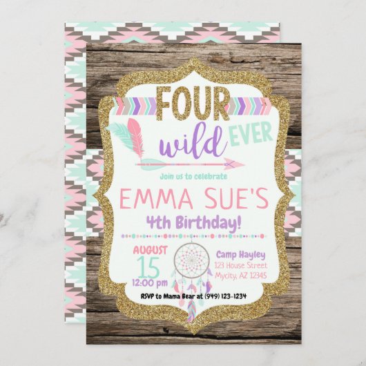 ボヘミアン族のドリームキャッチャー4エバーワイルド 招待状 (正面/裏面)