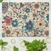 ボヘミアン春フラワーキッチンタオル キッチンタオル (折り畳み)