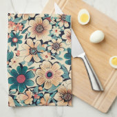 ボヘミアン春フラワーキッチンタオル キッチンタオル (四つ折り)