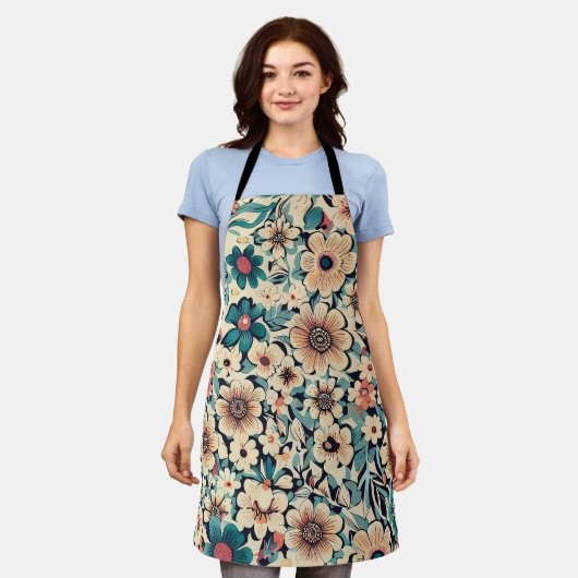 ボヘミアン春花 エプロン (着用した状態)
