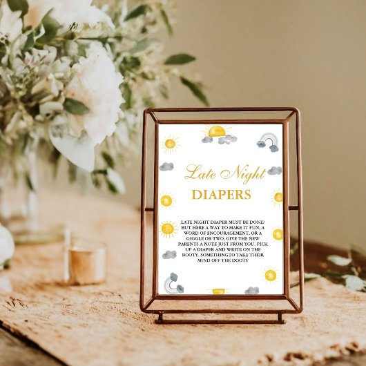 ボヘミアン晩夜おむつ赤ちゃんシャワーゲーム ポスター