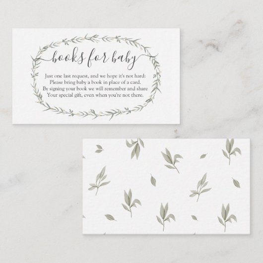 ボヘミアン書代わりに，ベビー挿入用の本 エンクロージャーカード (正面/裏面)