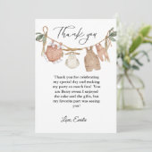 ボヘミアン服ベビーシャワーサンキューカード 招待状 (スタンド正面)