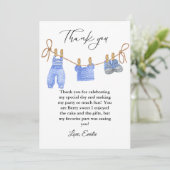ボヘミアン服ベビーシャワーサンキューカード 招待状 (スタンド正面)
