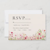 ボヘミアン植物学オンラインQRコードウェディングRSVP 出欠カード (正面)