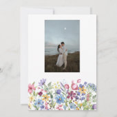 ボヘミアン水彩ガーデンフラワーフォトRSVPカード 招待状 (裏面)