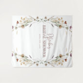 ボヘミアン水彩フローラブライダルシャワー背景 タペストリー (正面(横))