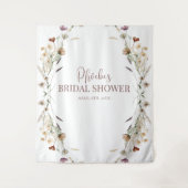 ボヘミアン水彩フローラブライダルシャワー背景 タペストリー (正面)