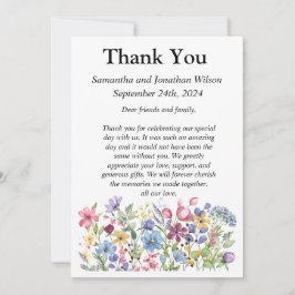 ボヘミアン水彩園花フォトサンキュー 招待状