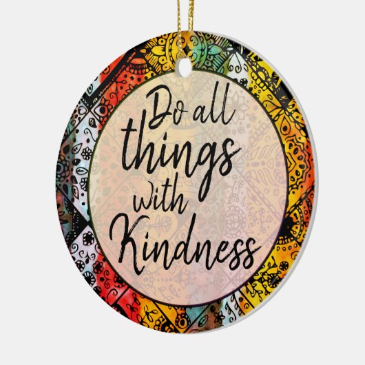 ボヘミアン水彩色 |やさしさ感動的引用文 セラミックオーナメント (左)