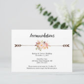 ボヘミアン水彩花結婚の宿泊施設 エンクロージャーカード (スタンド正面)