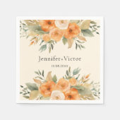 ボヘミアン水彩花結婚の花 スタンダードカクテルナプキン (正面)