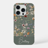 ボヘミアン水彩野の花パターン iPhoneケース (裏面)