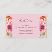 ボヘミアン水色花模様qrコード 名刺 (裏面)