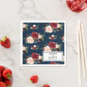 ボヘミアン海軍フローラブルガン結婚ディズナプキン スタンダードカクテルナプキン (インサイチュ)