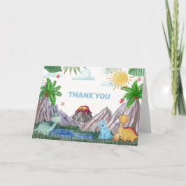 ボヘミアン火山山林恐竜ベビーシャワー サンキューカード