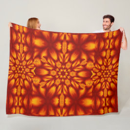 ボヘミアン火災の花73 フリースブランケット