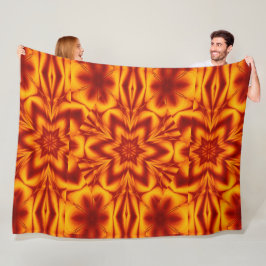 ボヘミアン火災の花76 フリースブランケット