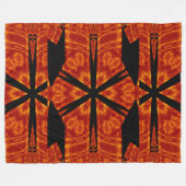 ボヘミアン火災の花80 フリースブランケット (正面(横))