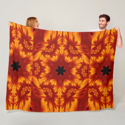 ボヘミアン火災の花81 フリースブランケット (インサイチュ)