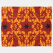 ボヘミアン火災の花81 フリースブランケット (正面(横))