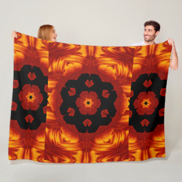 ボヘミアン火災の花82 フリースブランケット