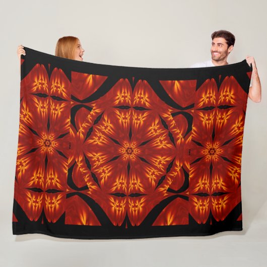 ボヘミアン火災の花84 フリースブランケット (インサイチュ)