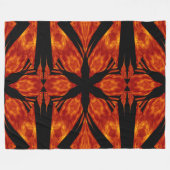 ボヘミアン火災の花86 フリースブランケット (正面(横))