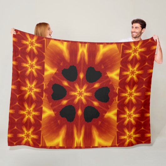 ボヘミアン火災の花87 フリースブランケット (インサイチュ)